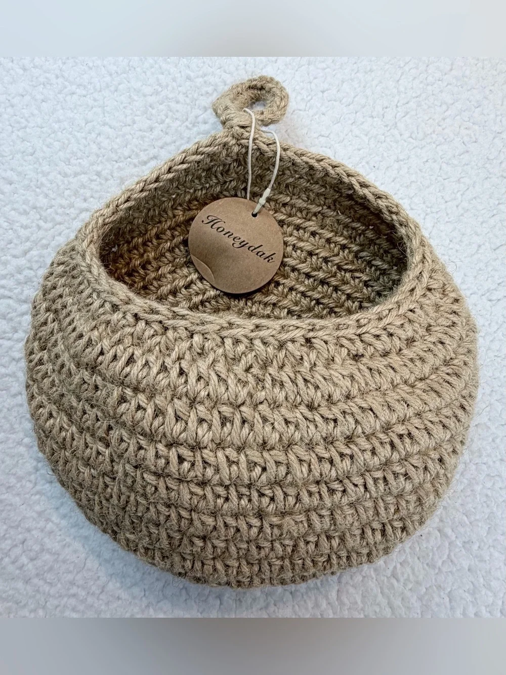 (NWT) HONEYDAK • (Set of 3) Tan Natural Woven/Crochet Hanging Storage Baskets